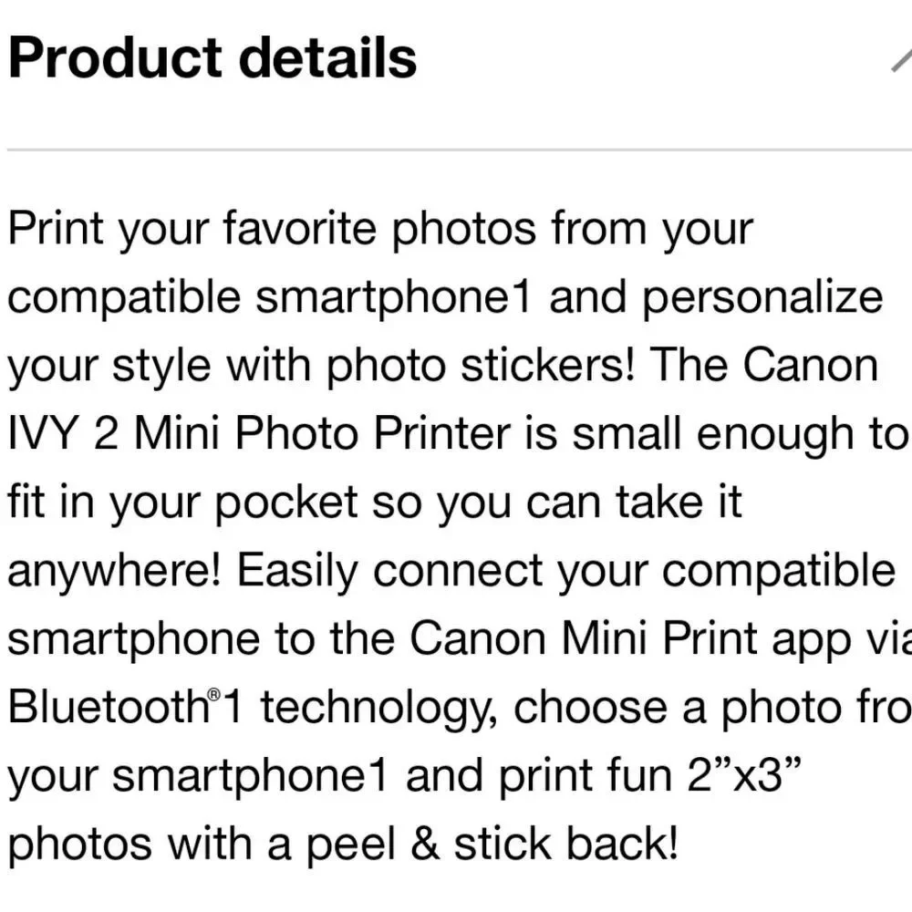 Canon Ivy‎ Mini Photo Printer 2nd Generation- Blush Pink